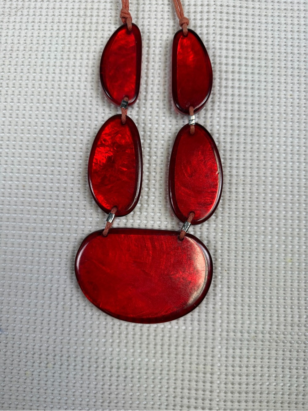 Bold Red Statement Acrylic/ Resin Necklace - Picture 7 of 13